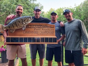 Jay Samsal, Scott Dingwall, Troy Norman and Jeff Gustafson celebrate Samsal and Norman's victory at the FFCBC this past weekend.