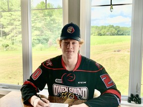 The Owen Sound Attack announced the signing of 2020 third-round pick Madden Steen Monday. The defenceman from the Guelph Gryphons' program was invited by Hockey Canada to its under-17 development camp ahead of the World Under-18 Hockey Challenge, that was eventually cancelled amid the COVID-19 pandemic. Attack Hockey supplied photo