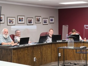 Councillors (l-r) Clay Davidson, Pat Burns, Anna Greenwood, Bernie Jogola, Pat Hagman and Sandy Morton considered extra expenses for the new council chambers, including accommodating emergency operations.