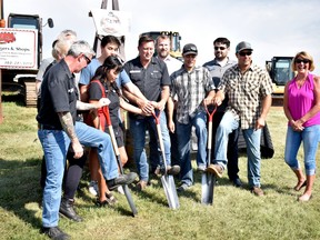 Rig Hand Distillery celebrated the groundbreaking of their new agri-tourism facility outside Nisku on Aug. 4, 2021 (Emily Jansen)