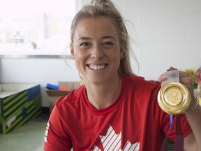 2020 Tokyo Olympic gold medalist Kelsey Mitchell sat down for a Q and A with Strathcona County residents Saturday about her journey to winning gold. Travis Dosser/News Staff