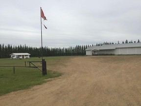 David Thompson Hall is located approximately 19 kilometres north of Fairview, Alta.