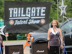 Norfolk resident Meredith Wood performs at the Tailgate Talent Show filming in downtown Simcoe.