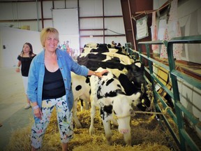 Local MP Carol Hughes checking out the livestock at the 2018 Massey Fair.