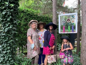 L-R: Susan Pye with Linda, Emily and Adela Mabon were dressed for the occassion in their best flowery dresses and floppy sunhats. Hannah MacLeod/Kincardine News