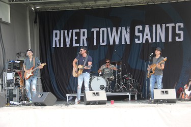 The Ottawa-based band Lemon Cash opened for River Town Saints at an outdoor drive-in concert held at Riverside Park in Pembroke on Saturday, Aug. 7. Lemon Cash is, from left, Joel Ryan (lead guitar), Cory Papineau (vocals/acoustic guitar), Jeff Papineau (drums) and Dave Campbell (bass).