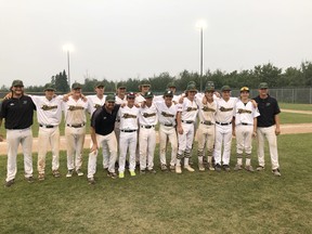 The Sherwood Park Dukes finished third in Pool A with one win and three losses during the 18U AAA Provincial Championships last weekend. Photo Supplied
