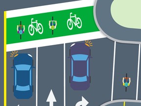 The city is installing a "bike box" at the Main Street-Memorial Drive-Murray Street intersection to complete the work on the roadway.
Supplied Image