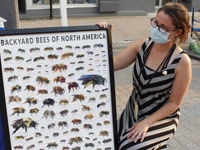 City of Timmins’ environmental co-ordinator Christina Beaton enjoyed the opportunity to educate the public about some of Bee City Timmins’ pollinators during the Welcome to Timmins Night on Third Avenue Wednesday Night. See additional coverage on Page A3. RICHA BHOSALE/THE DAILY PRESS