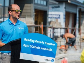 “We're all there to help guide where people can go to get into the trades,” said Brad Newbatt, chair of the Skilled Trades Advisory Group for Quinte Home Builders, at a funding announcement Friday in Belleville. ALEX FILIPE