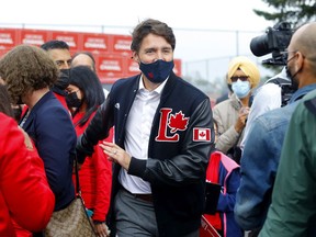 Prime Minister Justin Trudeau was in town to rally with candidate George Chahal at the Whitehorn Community Centre in Calgary on Thursday, August 19. Darren Makowichuk/Postmedia