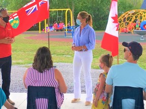 Bay of Quinte MP Neil Ellis welcomed Sophie Grégoire-Trudeau to Belleville Sunday at a closed event where she rubbed elbows with about 50 party faithful assembled for the invitation-only gathering at Parkdale Park.