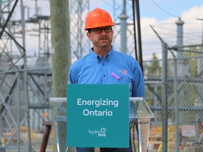 Hydro One President and CEO Mark Poweska outlines his organization’s aggressive five-year, plan valued at $17 billion, during a stop in Timmins on Tuesday. Currently under consideration by the Ontario Energy Board, the plan could have a significant impact on communities like Timmins. ANDREW AUTIO/THE DAILY PRESS