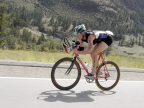 Kerry Abols in Ironman competition in 2004.