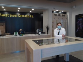 Sweet Seven Cannabis store manager Tyler Paul.. The Sweet Seven Cannabis Co. officially opened its doors for business on Aug. 3. The shop is located at 721 Centre Street in Espanola.