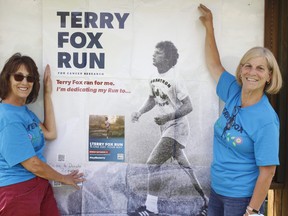 Cathy Davis, left, chairwoman of the local Terry Fox Run committee, and committee member Maria Sheculski are encouraging members of the public to participate in the upcoming virtual Terry Fox Run event on Sunday, Sept. 19. RICHA BHOSALE/THE DAILY PRESS