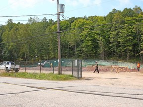 Construction of a new medical centre in East Ferris takes place, Thursday, near the corner of Astorville, Corbeil and Big Moose roads. Michael Lee/The Nugget