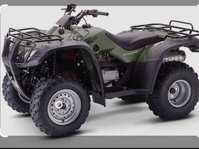 A green 2005 Honda TRX 350 was taken sometime overnight on Aug. 25 from a property in Providence Bay.