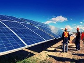 The 44 MW Nanticoke Solar facility is a partnership between the Six Nations of Grand River Development Corporation, the Mississaugas of the Credit First Nation and OPG. (CNW Group/Ontario Power Generation Inc.)