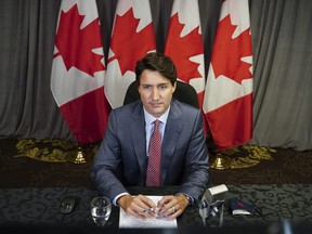 Prime Minister Justin Trudeau takes part in a virtual G7 meeting on the crisis in Afghanistan from Hamilton, Ont., on Tuesday, Aug 24, 2021.