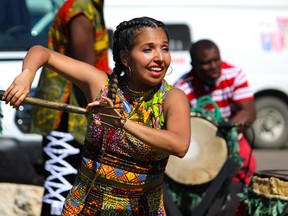 A dancer from Sangea Academy performs at the Afro-Canadian Festival of Arts and Culture at J. Howard Pew Park in Fort McMurray on Saturday, July 31, 2021. Vincent McDermott/Fort McMurray Today/Postmedia Network