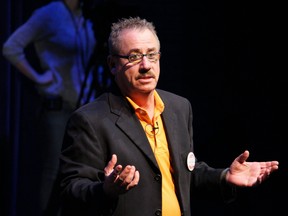 Allan Grandison speaks during a municipal debate for Wood Buffalo's mayoral candidates at Keyano Theatre on Monday, October 2, 2017. Vincent McDermott/Fort McMurray Today/Postmedia Network