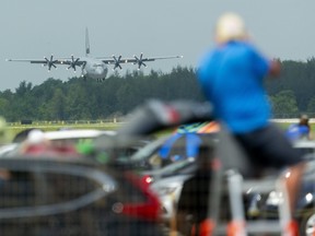 An RCAF CC-130J Hercules is shown during a performance at Airshow London on Sunday August 29, 2021. Mike Hensen/The London Free Press