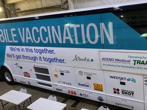 Alberta's mobile vaccination bus will deliver COVID-19 vaccine doses to remote communities throughout the province.