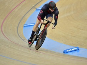 Track cyclist Nick Wammes of Bothwell, Ont.,, competes for Canada at the 2019 Hong Kong World Cup. (Rob Jones Photo/Courtesy of Cycling Canada)