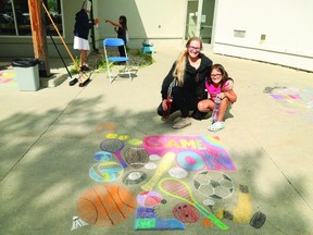 Young Beaumont residents participated in the library's Chalk A Block contest on Aug. 17. (Kajal Dhaneshwari)