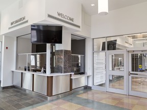 Upon arriving at the entrance to Brantford's new city hall at Dalhousie and Queen Streets, visitors will first see an information desk. Brian Thompson