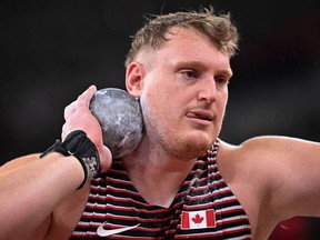 Brockville's Tim Nedow competes in the men's shot put qualification at the Tokyo 2020 Olympic Games on Tuesday.
ANDREJ ISAKOVIC/AFP via Getty Images