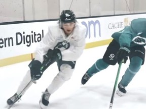 Brockville's Gavin White hits the ice during San Jose Sharks development camp.
Submitted photo/The Recorder and Times