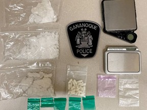 Gananoque police released this image of drugs seized during a traffic stop on Tuesday. (SUBMITTED PHOTO)