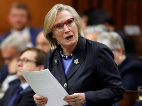 Canada's Minister of Crown-Indigenous Relations Carolyn Bennett speaks in parliament during Question Period in Ottawa, Ontario, Canada February 18, 2020.