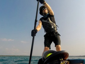 Stratford native Matt Brickman recently spent two weeks paddle boarding 260 kilometres from Grand Bend to Tobermory while raising funds for Community Living Stratford. (Contributed photo)