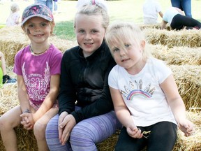 After a year off due to the pandemic, the Kirkton Fall Fair is returning Sept. 10-12. Pictured in this file photo from the 2019 fair are Leah Becker, Jillian Simpson and Jaime Simpson. Scott Nixon