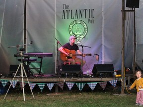 Two-year-old Celeste Pillot had the dance floor all to herself on Saturday night, while Irish singer Conal Ownzez performed at the first live Glengarry Celtic Festival, in Alexandria. Photo on Saturday, August 14, 2021, in Alexandria, Ont. Todd Hambleton/Cornwall Standard-Freeholder/Postmedia Network