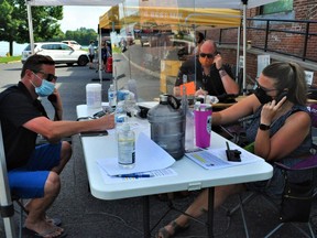 Corus sales representatives were kept busy answering calls during this year's Corus Caring Hearts Radiothon on Wednesday August 25, 2021 in Cornwall, Ont. Pictured is Eric Beauregard, Andre Denis and Kay Wightman. Francis Racine/Cornwall Standard-Freeholder/Postmedia Network