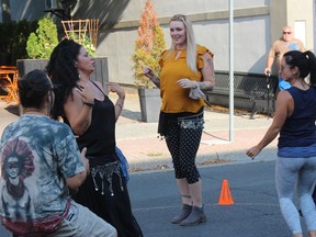 Yafa Goawily (second from left) and friends performing on Pitt St. at Cornwall Art Walk. Photo on Friday, August 27, 2021, in Cornwall, Ont. Todd Hambleton/Cornwall Standard-Freeholder/Postmedia Network