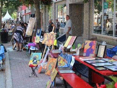 Some of the artisan booths set up along the west side sidewalk on Pitt St. Photo on Friday, August 27, 2021, in Cornwall, Ont. Todd Hambleton/Cornwall Standard-Freeholder/Postmedia Network