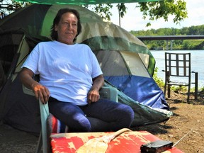 Tina Lazore has been living for about a week at a riverside homeless camp. Photo taken on Tuesday August 31, 2021 in Cornwall, Ont. Francis Racine/Cornwall Standard-Freeholder/Postmedia Network