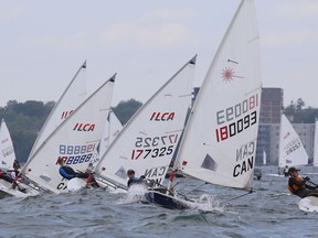 Sailors compete in final day of competition at the CORK International Regatta and Sail Canada Youth Championships in ILCA 4-4.7 (Laser) and ILCA 6 (Laser Radial) in Kingston on Thursday.