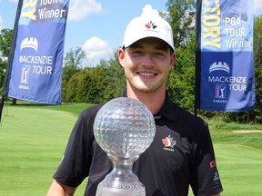Noah Steele of Kingston won the PGA Tour Canada Mackenzie Tour event Osprey Valley Open at the Heathlands course at TPC Toronto on Sunday August 22, 2021 with a -23 score over four rounds. PGA Tour Canada photo/Kingston Whig-Standard/Postmedia Network