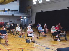 Photo by Kevin McSheffrey
More than 20 residents attended the in-person town hall on Aug. 19 at the Collins Hall. The town hall was to get the public’s input into the proposed recreational facilities.