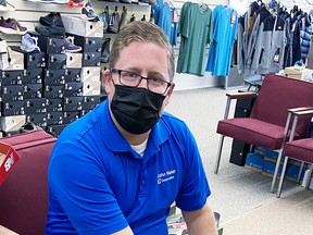 John Nater, MP for Perth-Wellington, prepares for a busy five weeks ahead now that there is a federal election called for Sept. 20, so he needed to purchase a new pair of blue shoes, as is his custom.