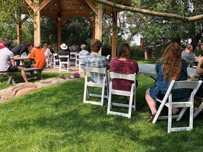 Musicians play under the new bandstand at the Jim Coutts Centre during the Summer Arts Festival earlier this year. The centre is reopening for two brunches this summer. You too can enjoy live music, brunch and talks about the property and gardens on Aug. 15 or Sept. 26 for $20 per person.