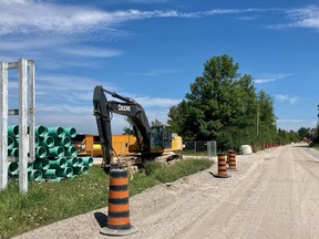 Construction along East Bayshore Road in the summer of 2021. The work is to continue in 2022.