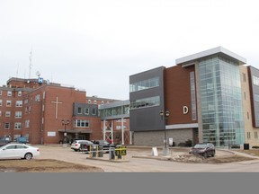 Pembroke Regional Hospital as viewed from Mackay Street with Tower D on the right.