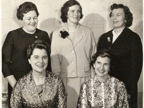 The executive of the Stratford Club of the Canadian Federation of University Women poses in May 1960.

Stratford-Perth Archives
